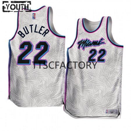 Maillot Basket Miami Heat Jimmy Butler 22 Nike 2022-23 Earned Edition Blanc Swingman - Enfant